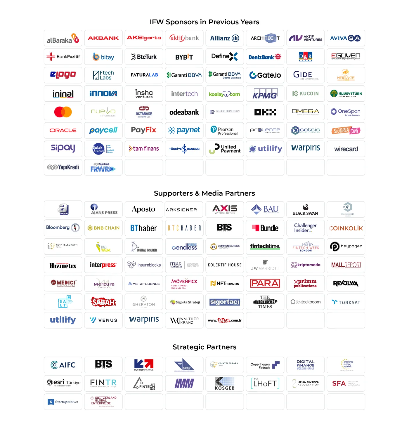 İstanbul Fintech Week previous sponsors